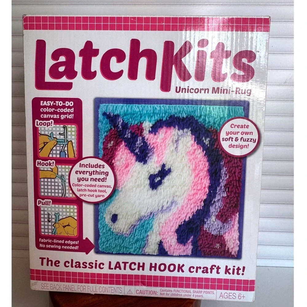 LatchKits Unicorn Mini Rug Latch‎ Hook Craft Kit New Complete Ages 6 Plus